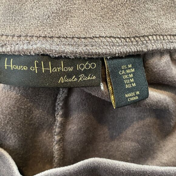 House Of Harlow 1960 x Nicole Richie Gray Thick Soft Velour Joggers Pants Sz med - Picture 4 of 6